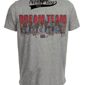 USA Dream Team Olympics Retro Jordan Bird Basketball 1992 Artwork Heather Gray Sublimated T-Shirt