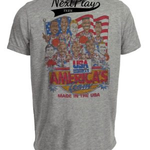 USA Dream Team Olympics Retro Jordan, Bird, Magic Basketball 1992 Artwork Heather Gray Sublimated T-Shirt