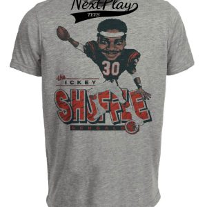 Cincinnati Bengals Retro Ickey Woods Shuffle Football 1988 Artwork Heather Gray Sublimated T-Shirt