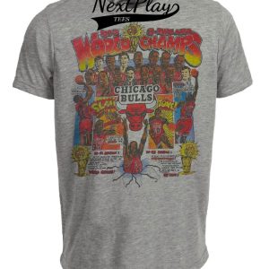 Chicago Bulls Retro World Champs Basketball 1993 Artwork Heather Gray Sublimated T-Shirt