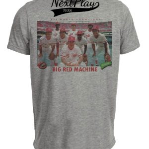 Cincinnati Reds Retro Big Red Machine Baseball 1976 Artwork Heather Gray Sublimated T-Shirt