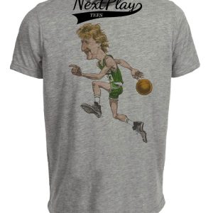 Boston Celtics Retro Larry Bird Basketball 1983 Artwork Heather Gray Sublimated T-Shirt