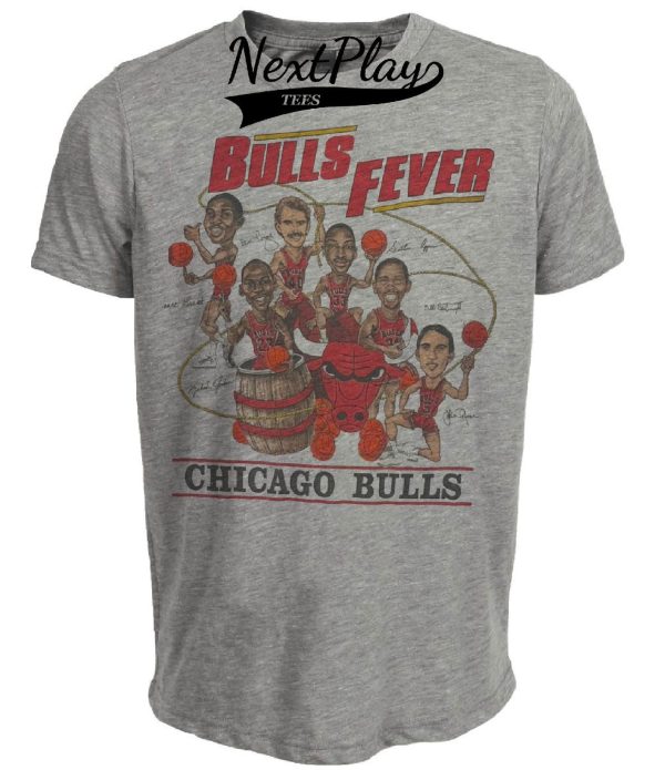 Chicago Bulls Retro Bulls Fever Basketball 1989 Artwork Heather Gray Sublimated T-Shirt