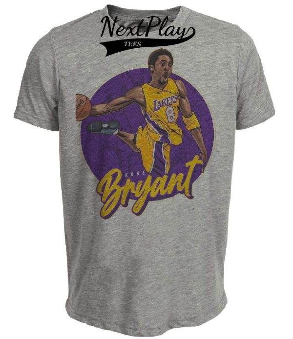 Los Angeles Lakers Retro Kobe Bryant Basketball 1997 Artwork Heather Gray Sublimated T-Shirt