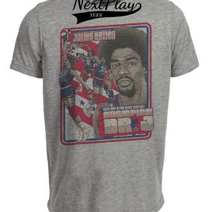 New York Nets Retro Dr. J Julius Erving Slam Dunk Champion Basketball 1976 Artwork Heather Gray Sublimated T-Shirt
