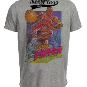 Chicago Bulls Retro Scottie Pippen Basketball 1989 Artwork Heather Gray Sublimated T-Shirt