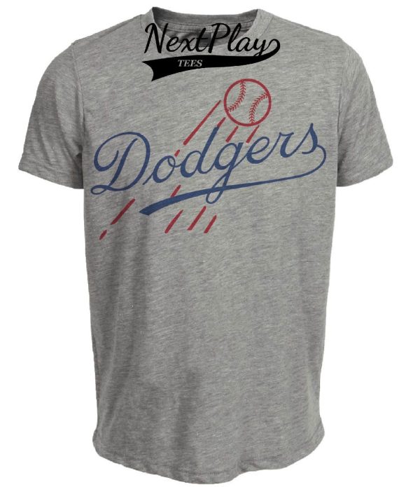 Brooklyn Dodgers Retro Baseball 1955 Artwork Heather Gray Sublimated T-Shirt