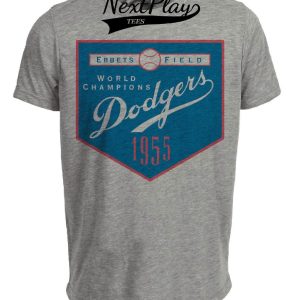 Brooklyn Dodgers Retro World Series Champions Baseball 1955 Artwork Heather Gray Sublimated T-Shirt