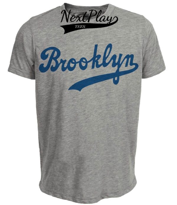Brooklyn Dodgers Retro Baseball 1952 Artwork Heather Gray Sublimated T-Shirt