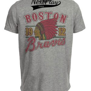 Boston Braves Retro Baseball 1912 Artwork Heather Gray Sublimated T-Shirt