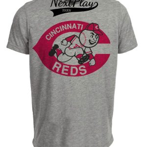 Cincinnati Red Retro Baseball 1960 Artwork Heather Gray Sublimated T-Shirt