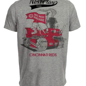 Cincinnati Reds Retro Big Red Machine Baseball 1975 Artwork Heather Gray Sublimated T-Shirt