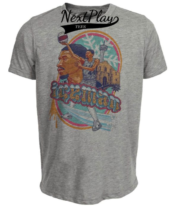 San Antonio Spurs Retro George Ice Man Gervin Basketball 1981 Artwork Heather Gray Sublimated T-Shirt