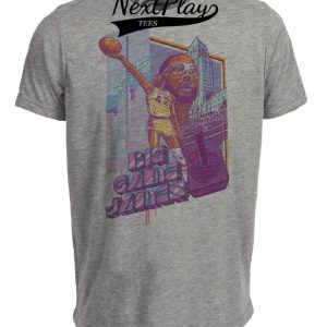 Los Angeles Lakers Retro Big Game James Worthy Basketball 1984 Artwork Heather Gray Sublimated T-Shirt