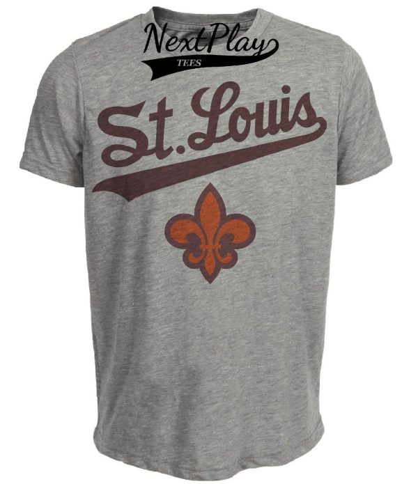St. Louis Browns Retro Baseball 1942 Artwork Heather Gray Sublimated T-Shirt