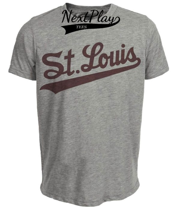 St. Louis Browns Retro Baseball 1941 Artwork Heather Gray Sublimated T-Shirt