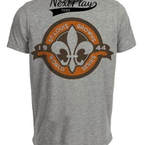 St. Louis Browns Retro World Series Baseball 1944 Artwork Heather Gray Sublimated T-Shirt