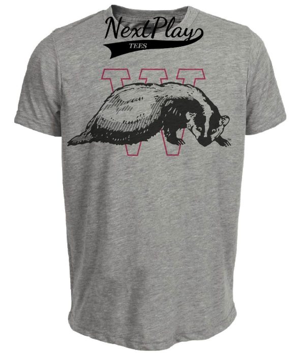 Wisconsin Badgers Retro 1936 Artwork Heather Gray Sublimated T-Shirt
