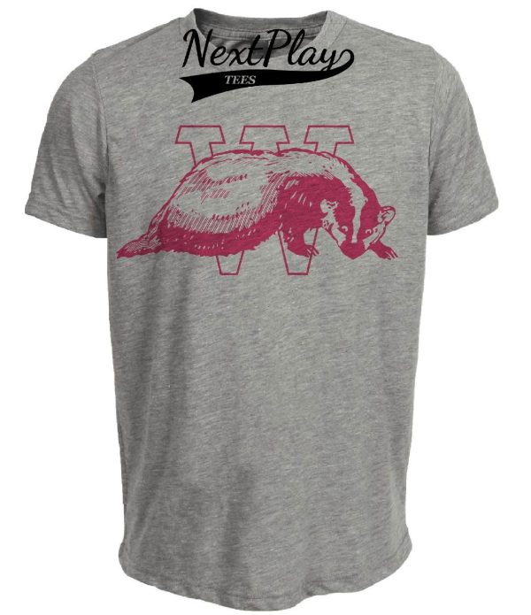 Wisconsin Badgers Retro 1937 Artwork Heather Gray Sublimated T-Shirt