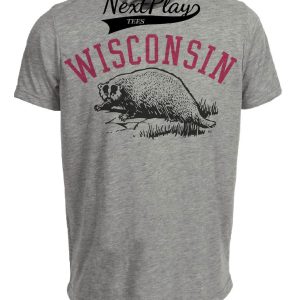 Wisconsin Badgers Retro 1930 Artwork Heather Gray Sublimated T-Shirt