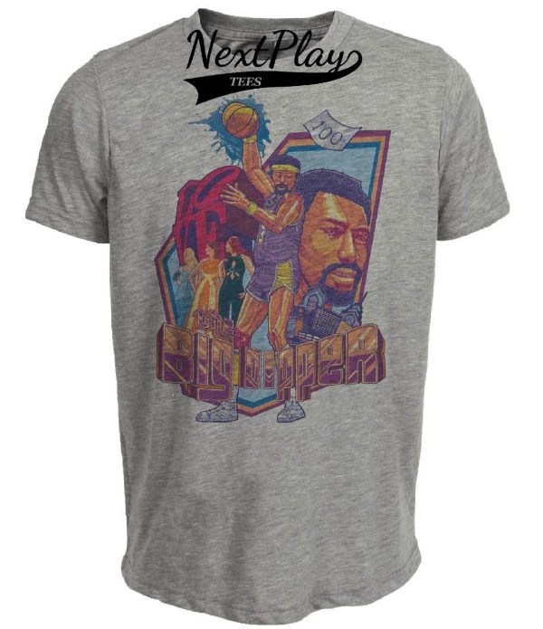 Los Angeles Lakers Retro Wilt Chamberlain Basketball 1972 Artwork Heather Gray Sublimated T-Shirt