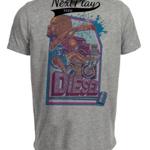 Orlando Magic Retro Shaq Diesel O’Neal Basketball 1992 Artwork Heather Gray Sublimated T-Shirt