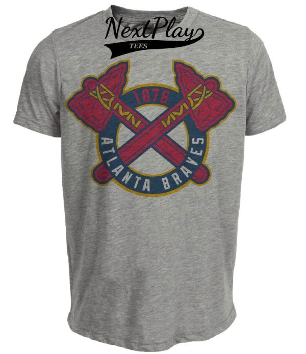 Atlanta Braves Retro Baseball Established 1876 Artwork Heather Gray Sublimated T-Shirt