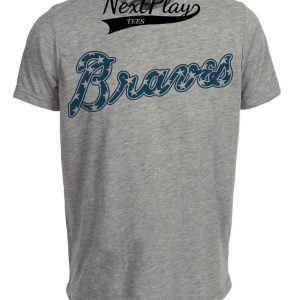 Atlanta Braves Retro Stars Baseball 1972 Artwork Heather Gray Sublimated T-Shirt