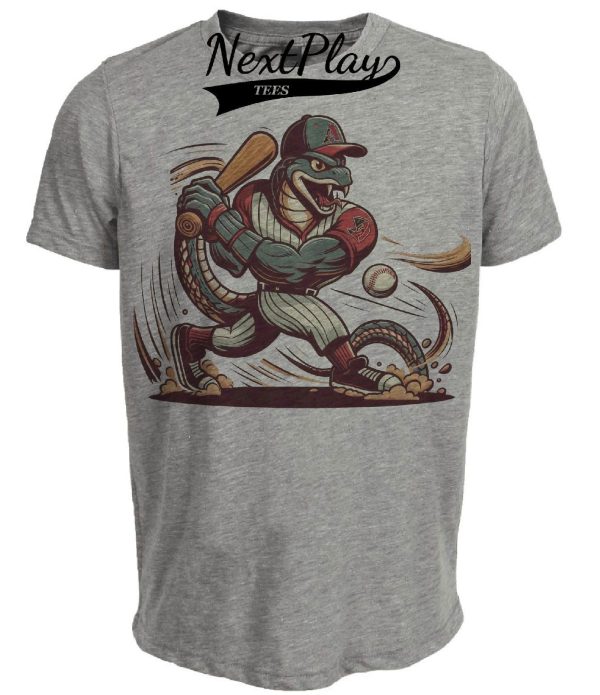 Arizona Diamondbacks Retro Mascot Baseball Artwork Heather Gray Sublimated T-Shirt