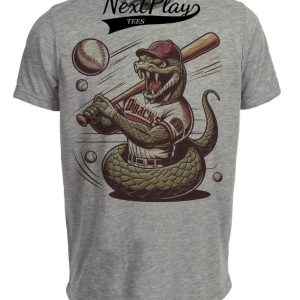 Arizona Diamondbacks Vintage Mascot Baseball Artwork Heather Gray Sublimated T-Shirt