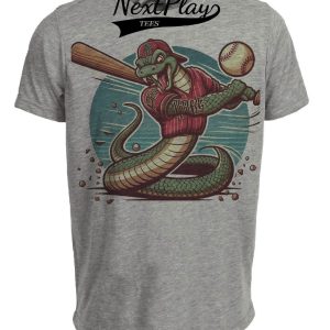 Arizona Diamondbacks Retro Mascot Mania Baseball Artwork Heather Gray Sublimated T-Shirt