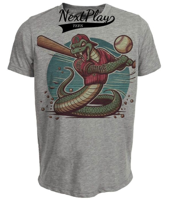 Arizona Diamondbacks Retro Mascot Mania Baseball Artwork Heather Gray Sublimated T-Shirt