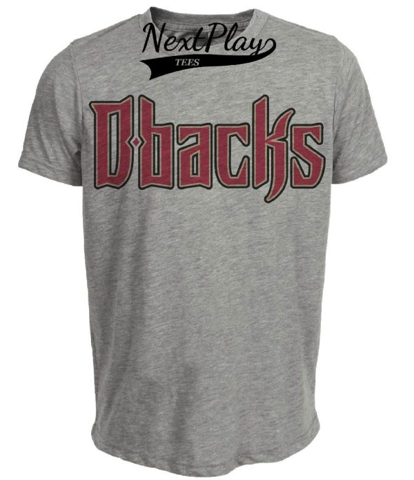 Arizona Diamondbacks Retro Jersey Away Lettering Baseball Artwork Heather Gray Sublimated T-Shirt