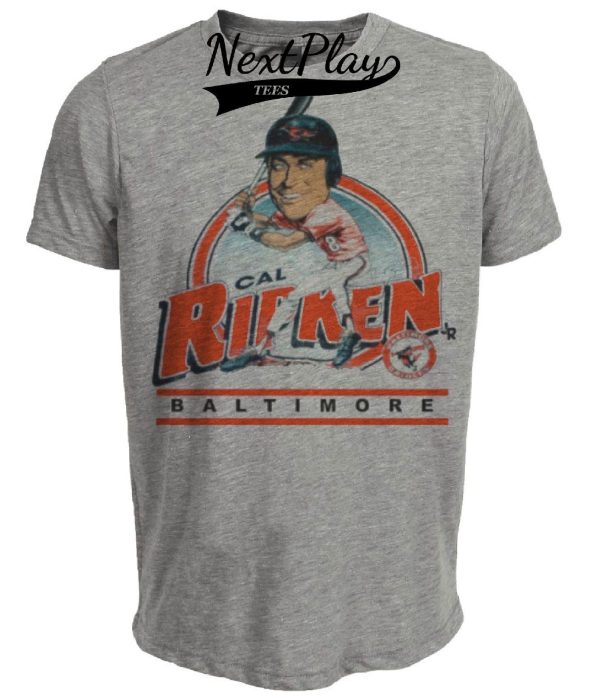 Baltimore Orioles Retro Cal Ripken Jr. Baseball 1983 Artwork Heather Gray Sublimated T-Shirt