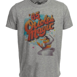 Baltimore Orioles Retro Magic Baseball 1985 Artwork Heather Gray Sublimated T-Shirt