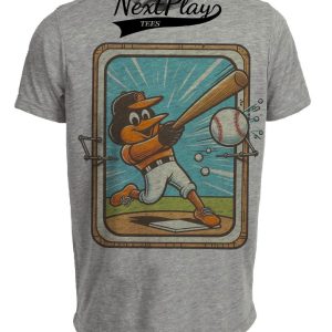 Baltimore Orioles Retro Baseball Card 1982 Artwork Heather Gray Sublimated T-Shirt