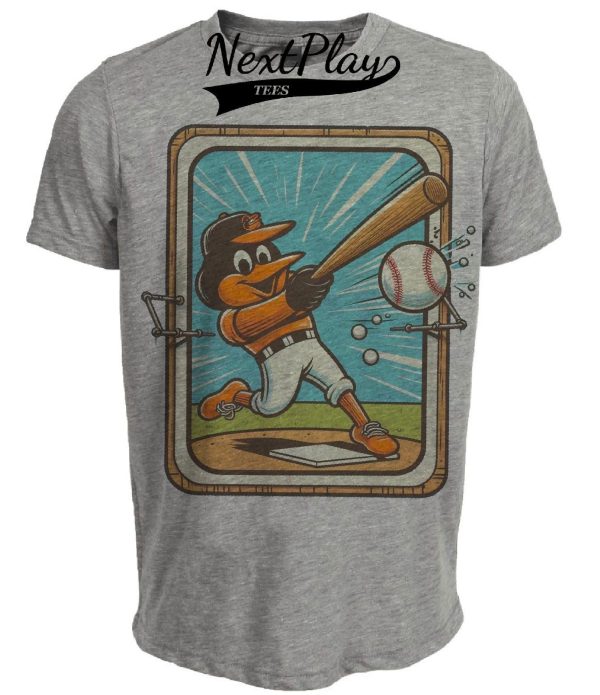 Baltimore Orioles Retro Baseball Card 1982 Artwork Heather Gray Sublimated T-Shirt