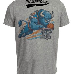 Oklahoma City Thunder Vintage Basketball Mascot Rumble Artwork Heather Gray Sublimated T-Shirt