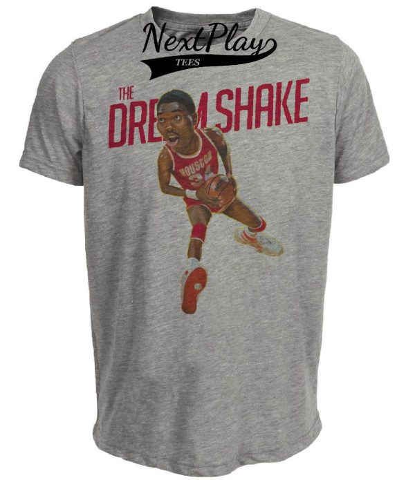 Houston Rockets Retro Hakeem The Dream Shake Olajuwon Basketball 1985 Artwork Heather Gray Sublimated T-Shirt