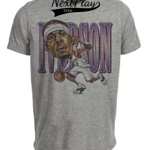 Philadelphia 76ers Retro Allen The Answer Iverson Basketball 1996 Artwork Heather Gray Sublimated T-Shirt