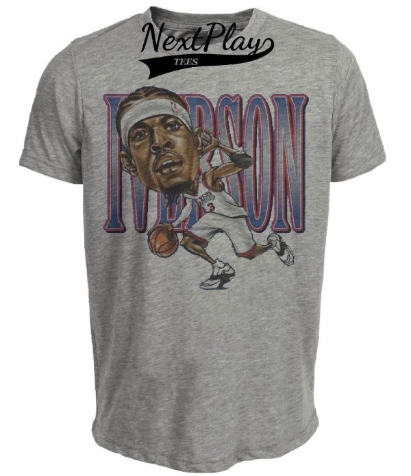 Philadelphia 76ers Retro Allen The Answer Iverson Basketball 1996 Artwork Heather Gray Sublimated T-Shirt