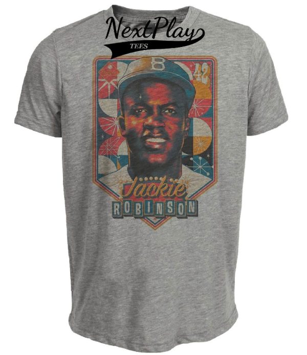 Brooklyn Dodgers Retro Jackie Robinson Baseball 1953 Artwork Heather Gray Sublimated T-Shirt
