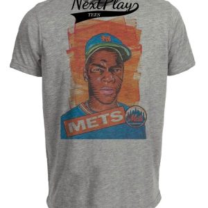 New York Mets Retro Doc Dwight Gooden Baseball 1985 Artwork Heather Gray Sublimated T-Shirt