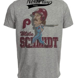 Philadelphia Phillies Retro Mike Schmidt Baseball 1984 Artwork Heather Gray Sublimated T-Shirt