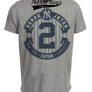 New York Yankees Retro Derek Jeter Baseball Retirement Artwork Heather Gray Sublimated T-Shirt