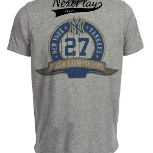 New York Yankees Retro Baseball 27 World Championships Artwork Heather Gray Sublimated T-Shirt