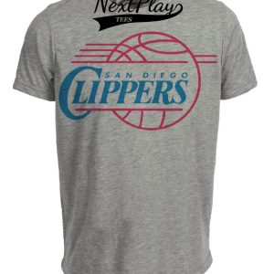 San Diego Clippers Retro Basketball 1982 Artwork Heather Gray Sublimated T-Shirt