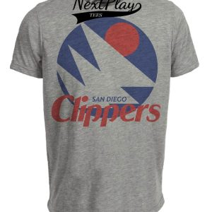 San Diego Clippers Retro Basketball 1978 Artwork Heather Gray Sublimated T-Shirt