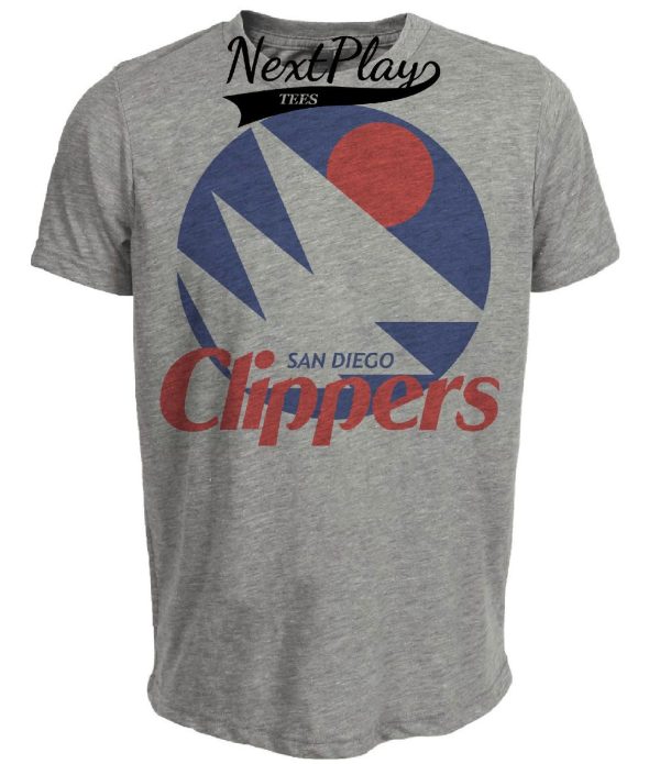 San Diego Clippers Retro Basketball 1978 Artwork Heather Gray Sublimated T-Shirt