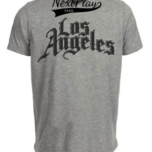 Los Angeles Clippers Retro Basketball 1987 Artwork Heather Gray Sublimated T-Shirt